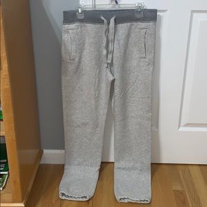 Grey Abercrombie and Fitch sweat pants.